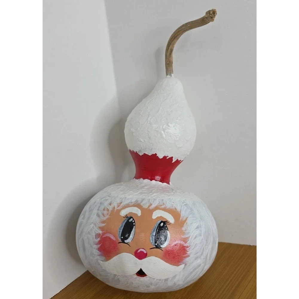 Hand Painted Gourd Santa Claus Christmas‎ Decor Folk Art 9